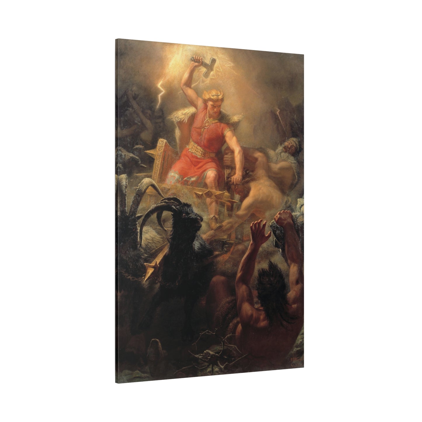 Thor's Fight with the Giants - Canvas Wrap