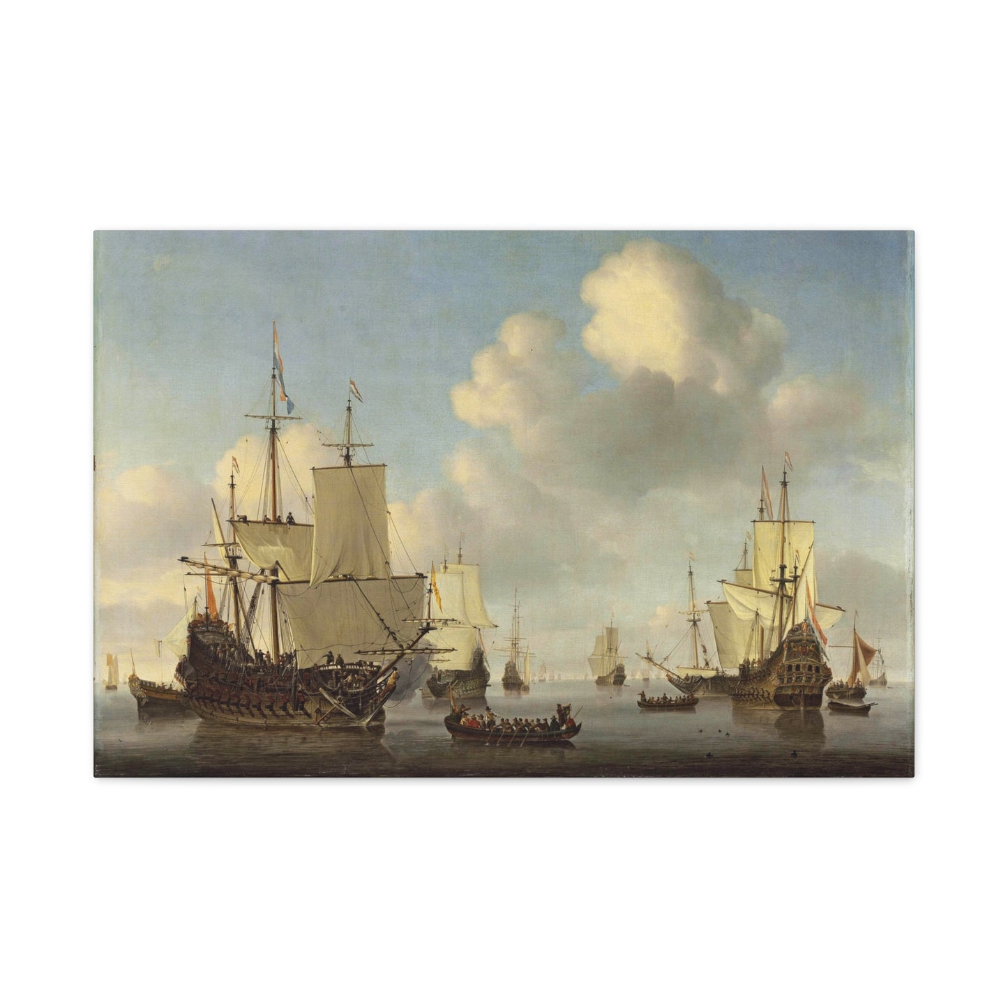 Dutch Ships in a Calm Sea - Canvas Wrap