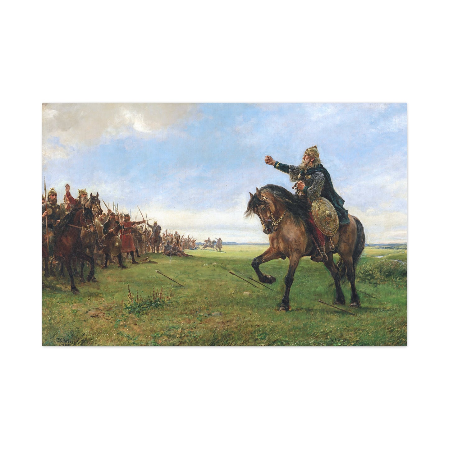 Gizur challenges the Huns - Canvas Wrap