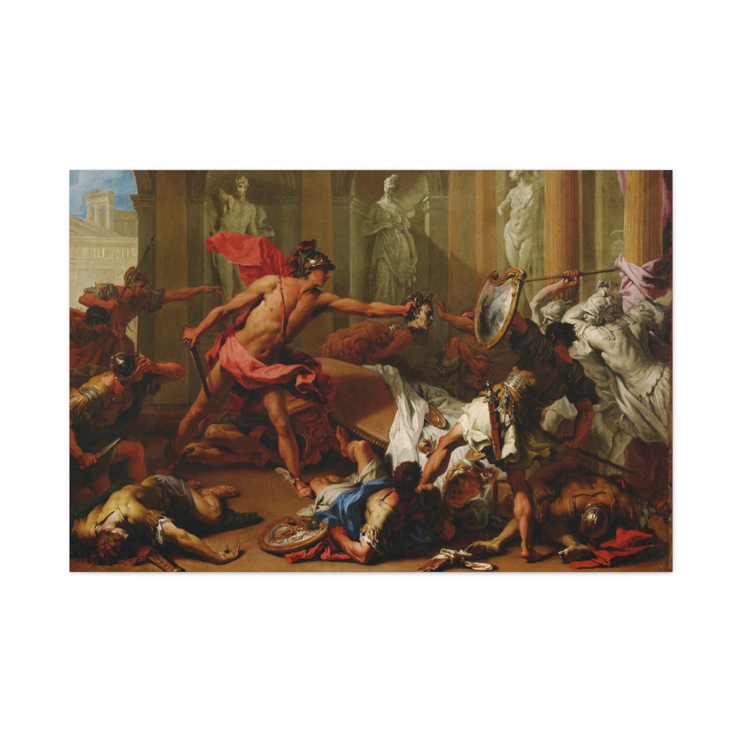 Perseus Confronting Phineus with the Head of Medusa - Canvas Wrap