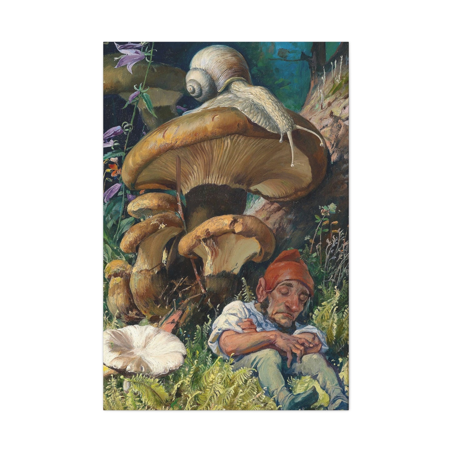 Snail and a Dwarf - Canvas Wrap