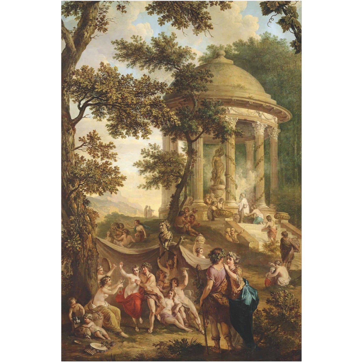 A Bacchanal In A Wooded Landscape - Canvas Wrap