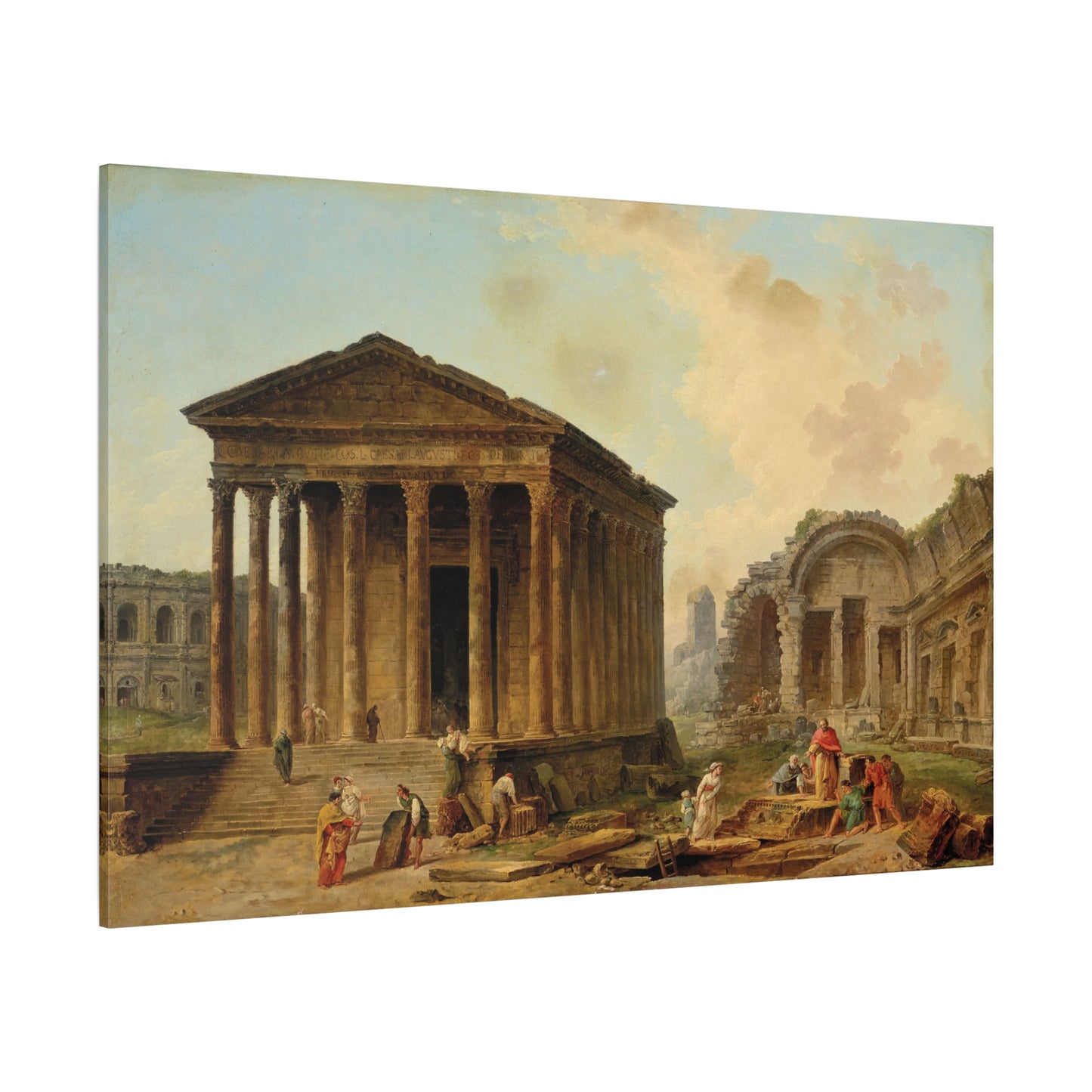 Architectural Caprice with Monuments of Nimes - Canvas Wrap