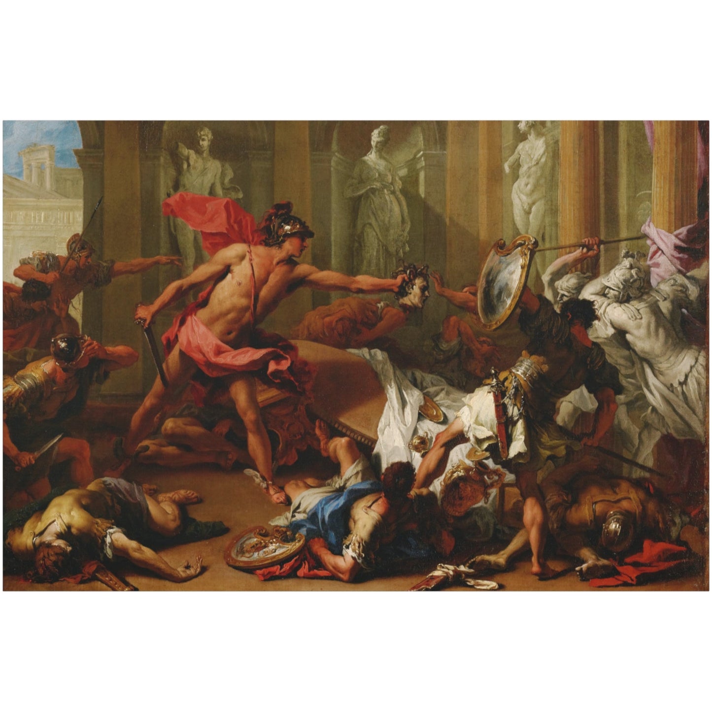 Perseus Confronting Phineus with the Head of Medusa - Canvas Wrap