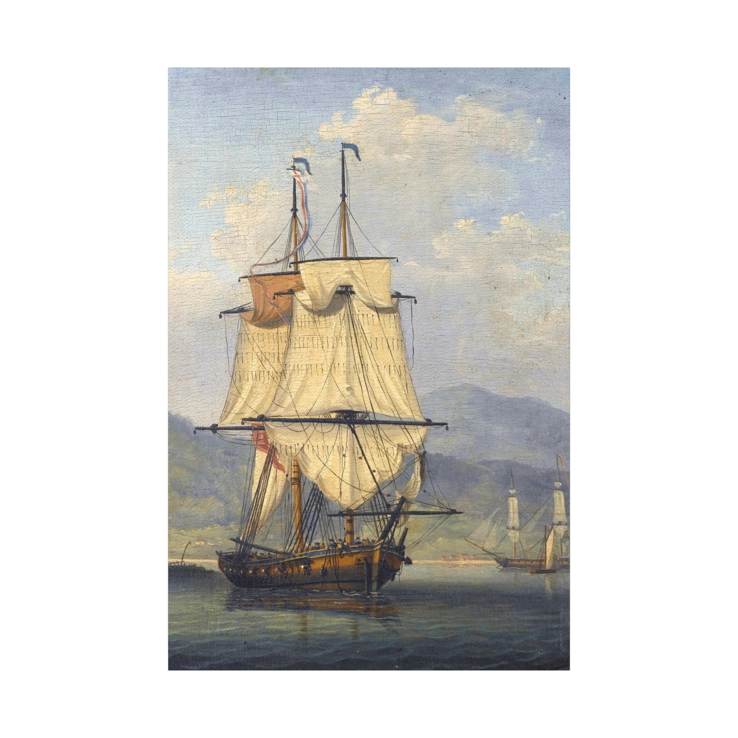 A 16-Gun Brig at Anchor in the Cove of Cork - Canvas Wrap