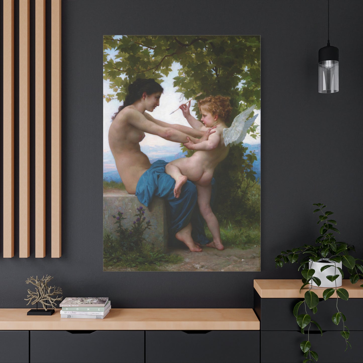 A Girl Defending Herself against Eros - Canvas Wrap