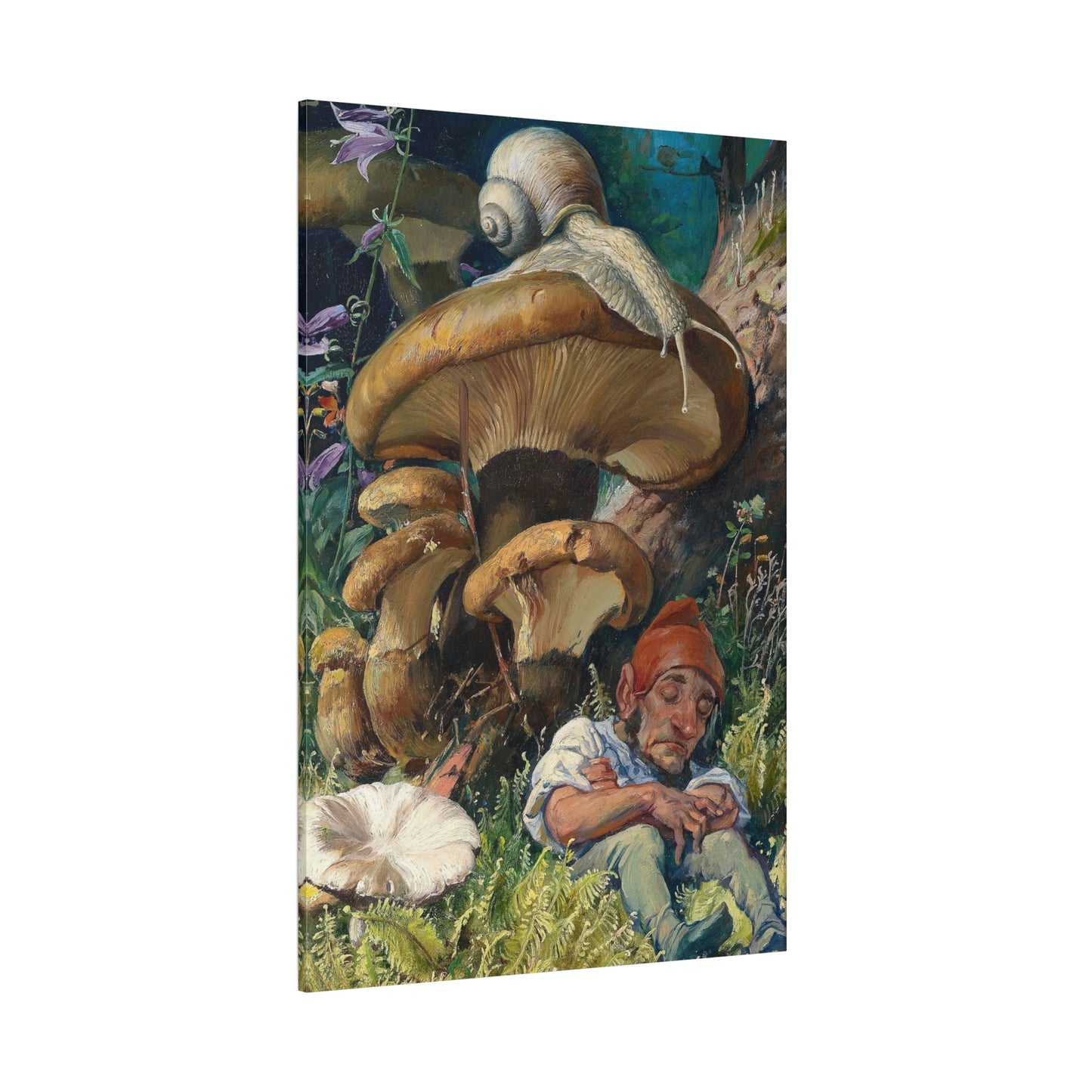 Snail and a Dwarf - Canvas Wrap