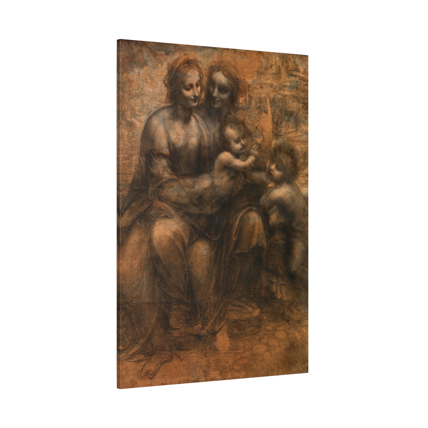 Virgin and Child with St Anne and John the Baptist - Canvas Wrap