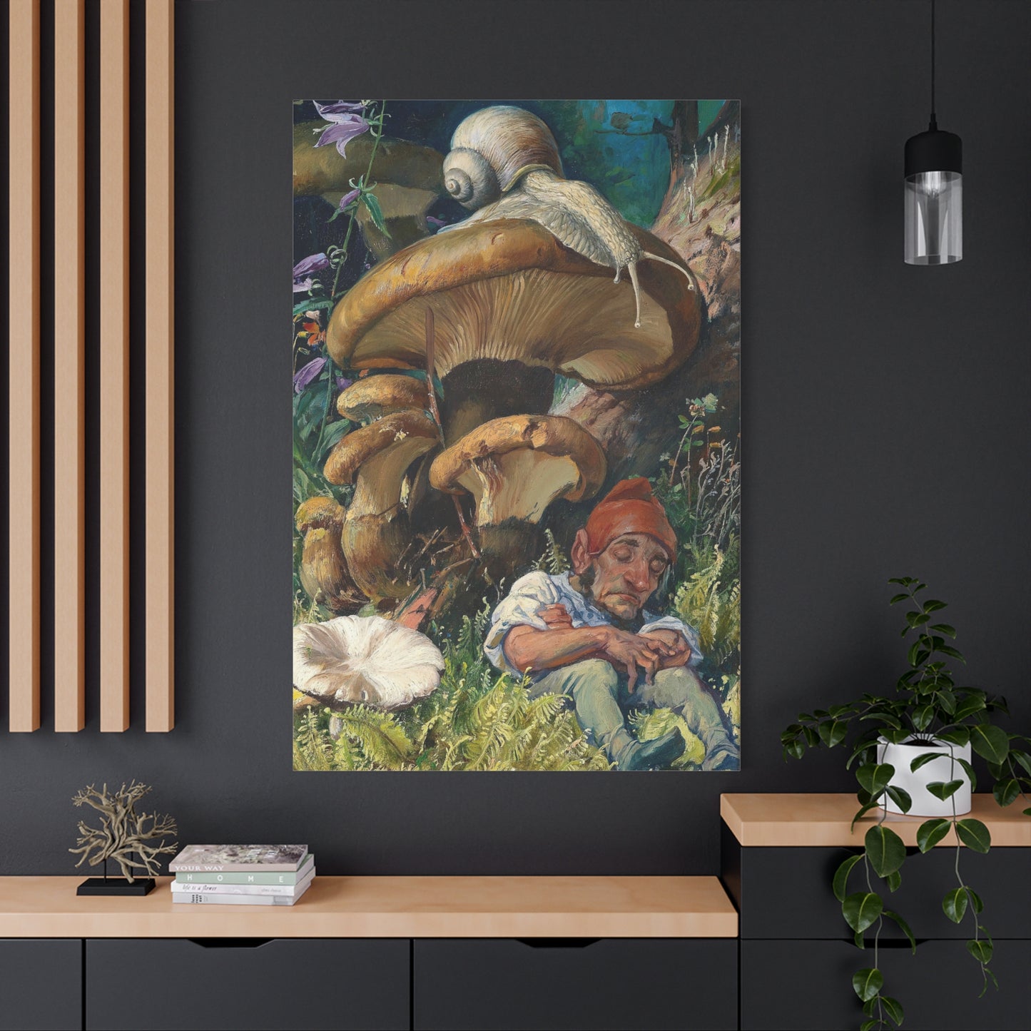 Snail and a Dwarf - Canvas Wrap