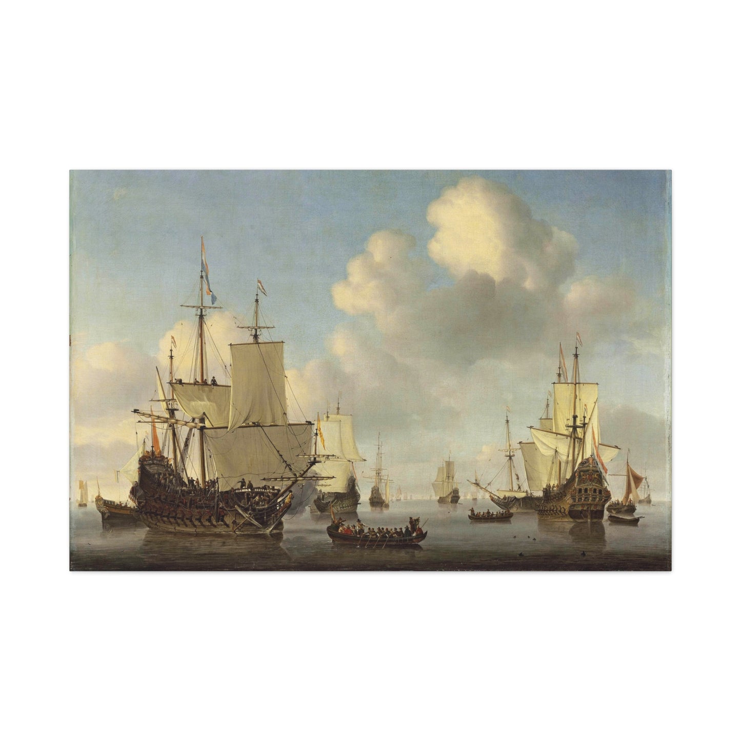 Dutch Ships in a Calm Sea - Canvas Wrap