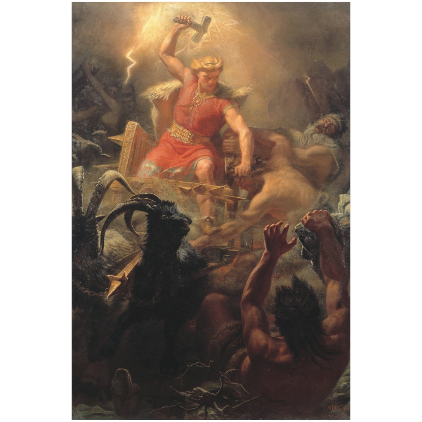Thor's Fight with the Giants - Canvas Wrap