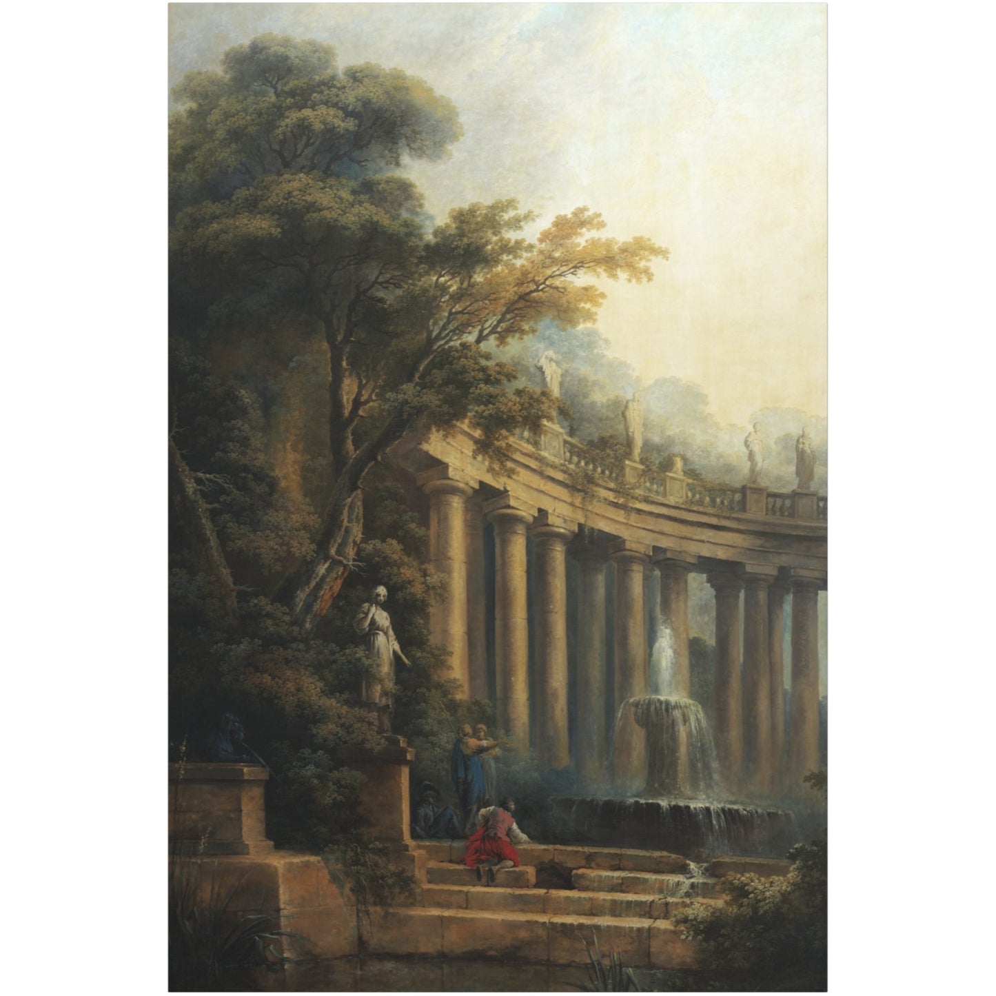 Fountain and Colomade in a Park - Canvas Wrap