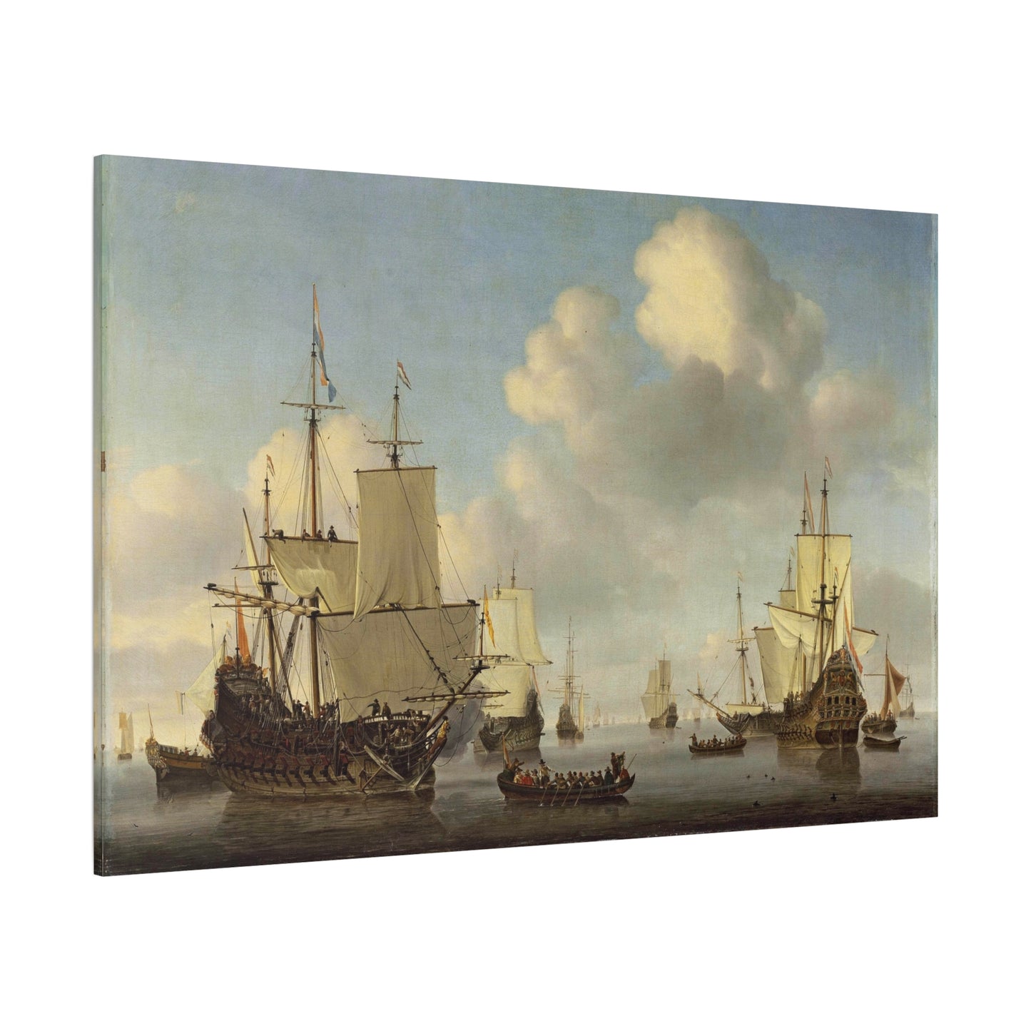 Dutch Ships in a Calm Sea - Canvas Wrap