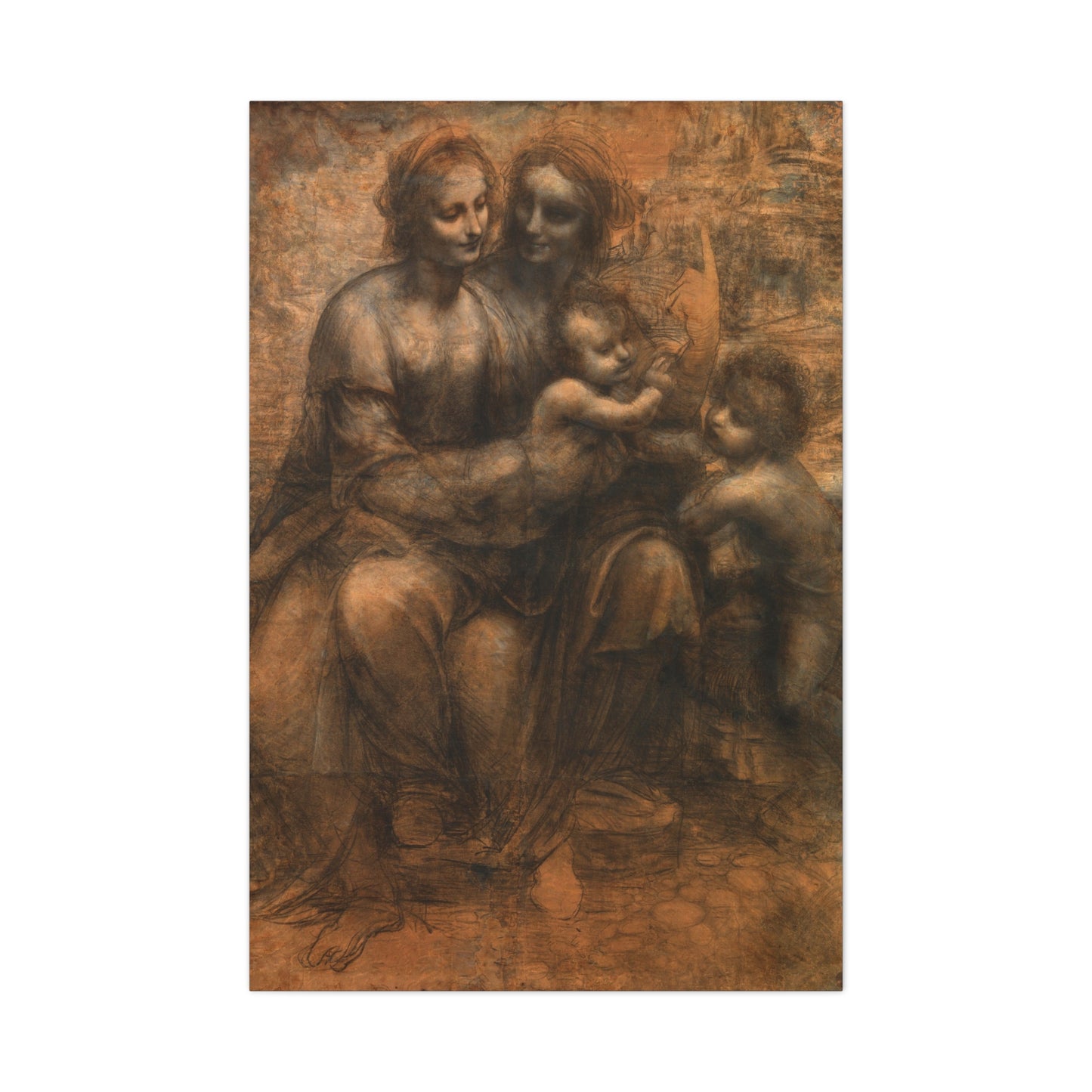 Virgin and Child with St Anne and John the Baptist - Canvas Wrap