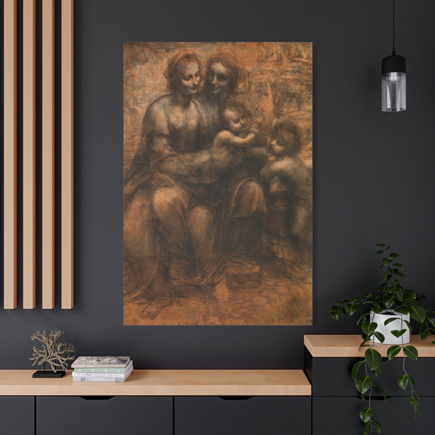 Virgin and Child with St Anne and John the Baptist - Canvas Wrap