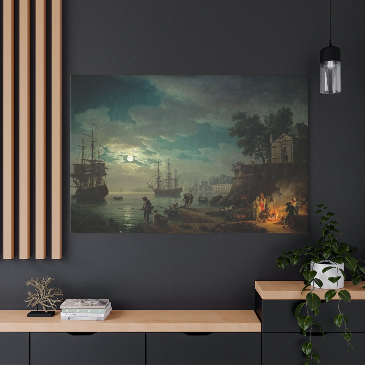 A Port in the Moonlight - Canvas Wrap