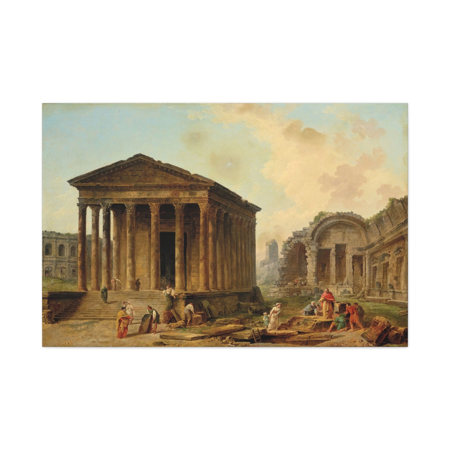 Architectural Caprice with Monuments of Nimes - Canvas Wrap