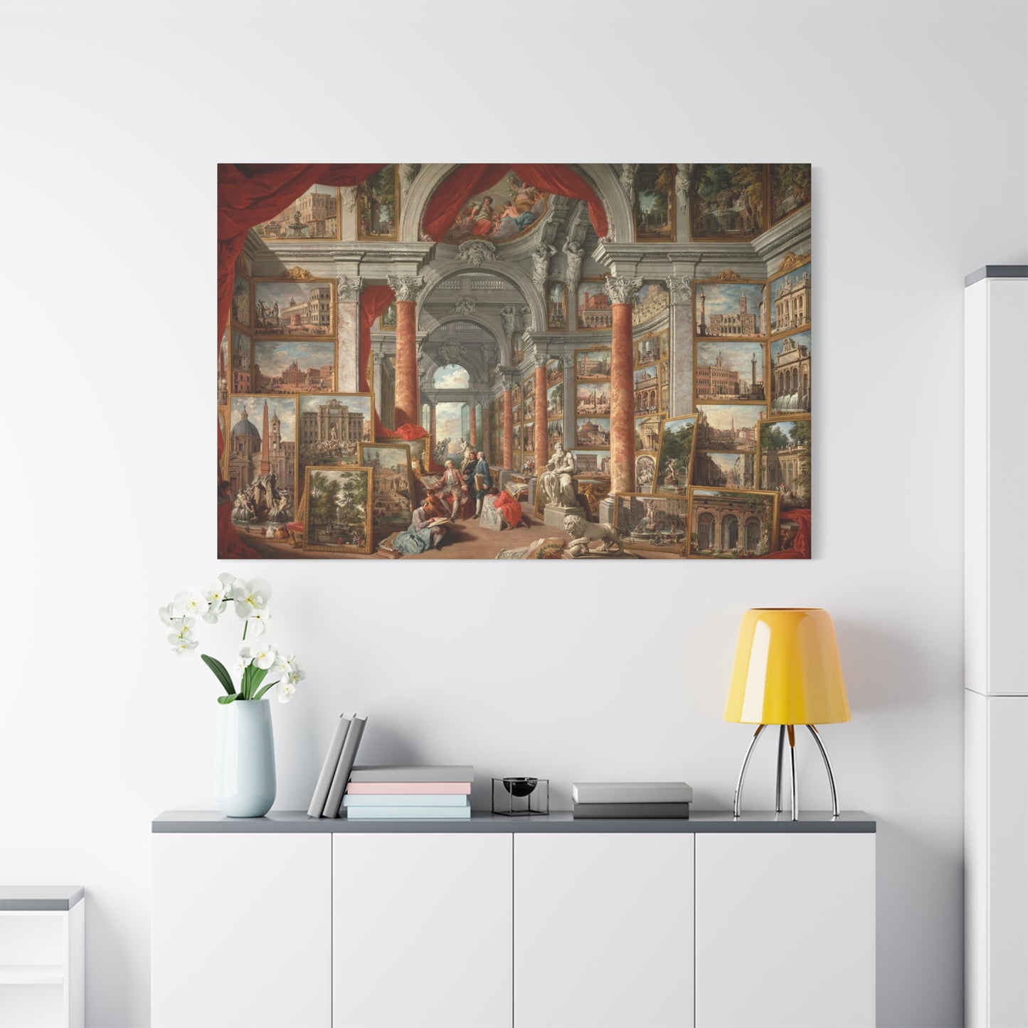 Picture Gallery with Views of Modern Rome - Canvas Wrap