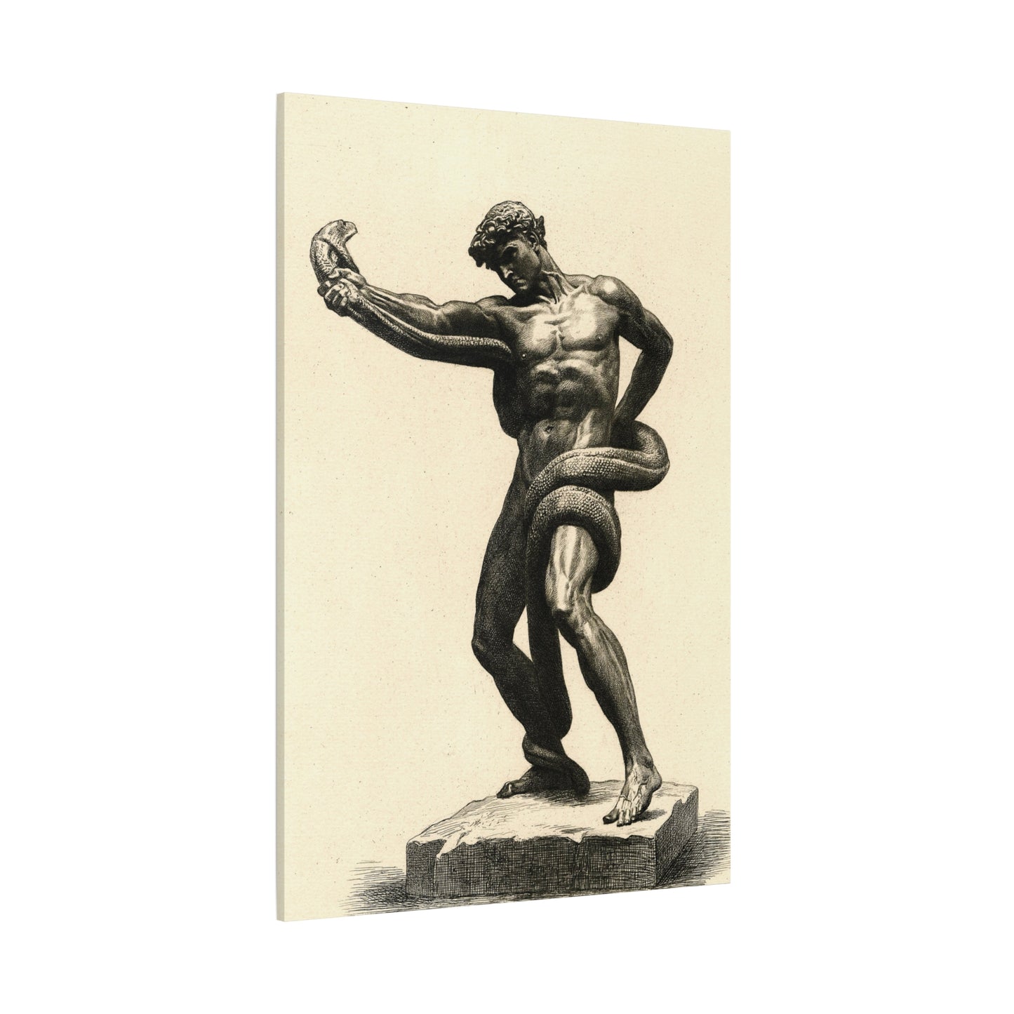 The Athlete Wrestling a Python - Canvas Wrap