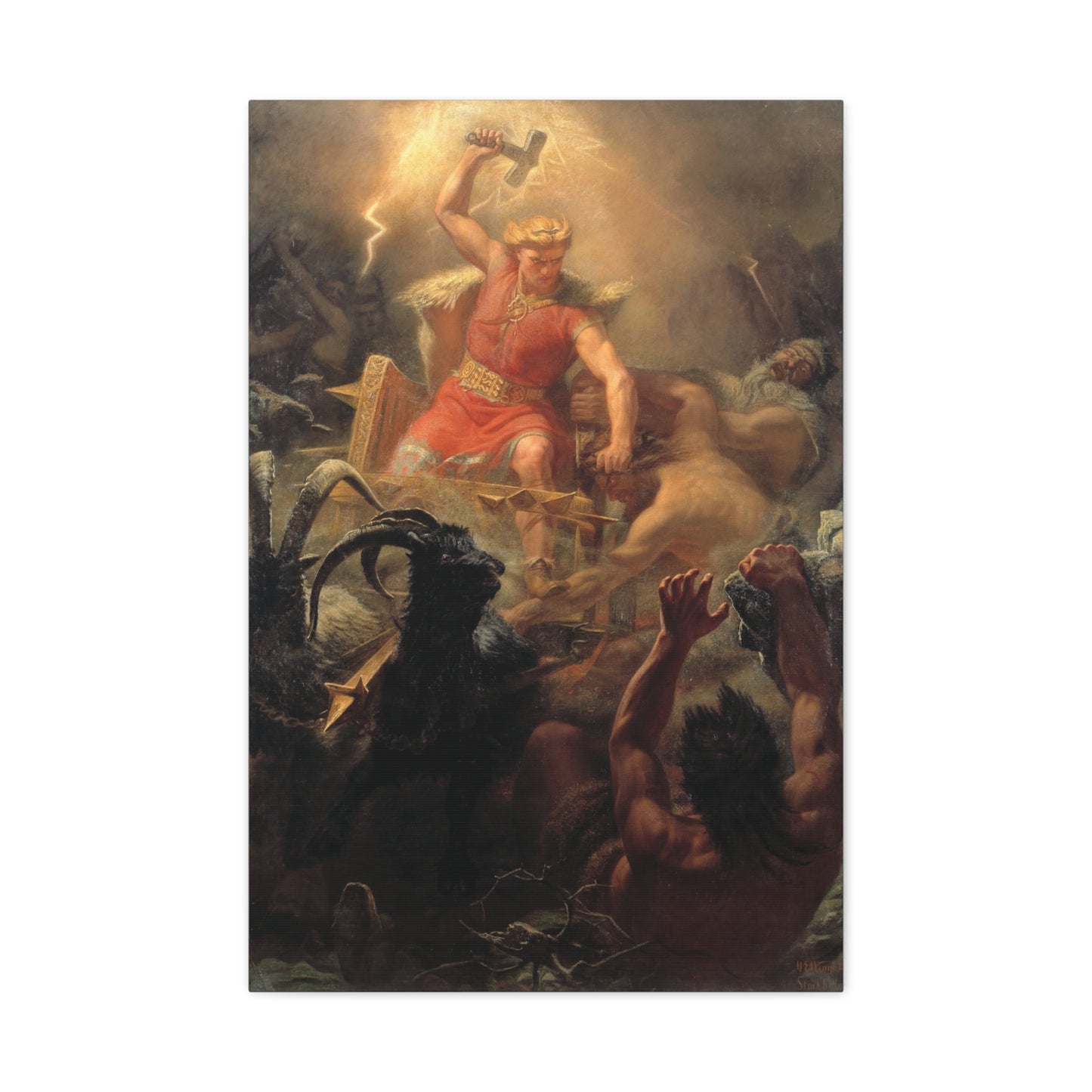 Thor's Fight with the Giants - Canvas Wrap
