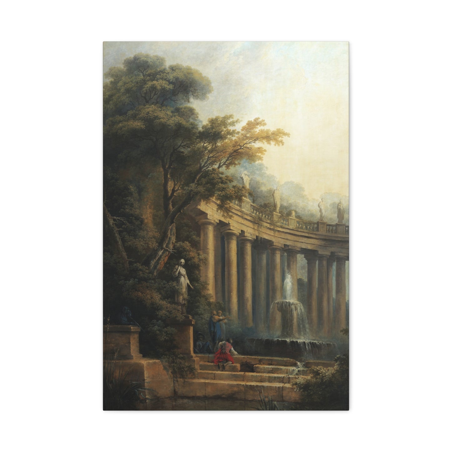 Fountain and Colomade in a Park - Canvas Wrap