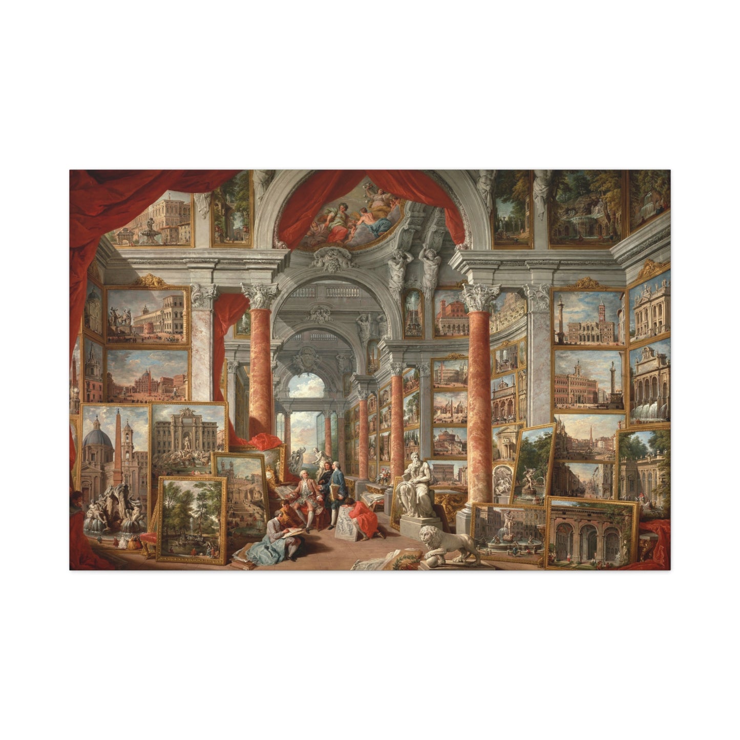 Picture Gallery with Views of Modern Rome - Canvas Wrap