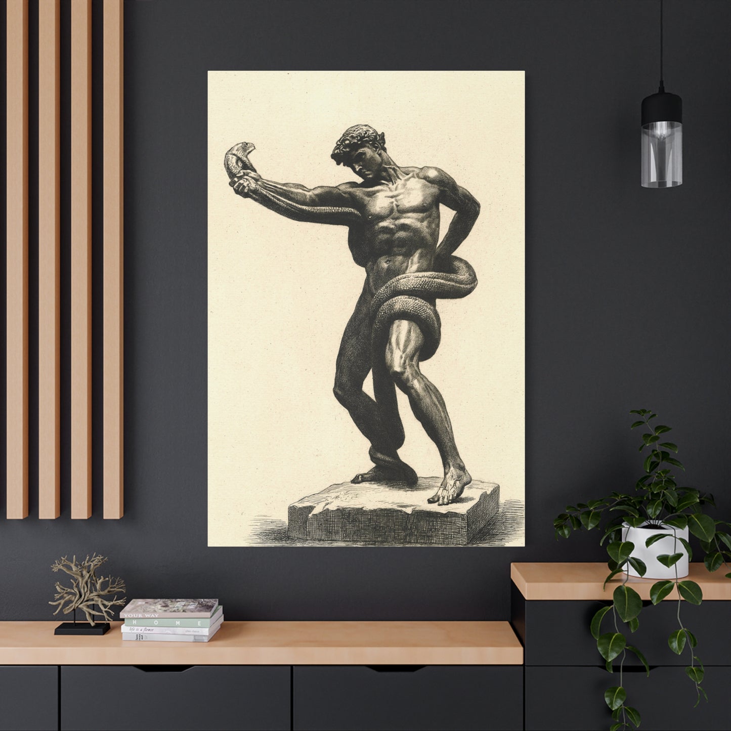 The Athlete Wrestling a Python - Canvas Wrap