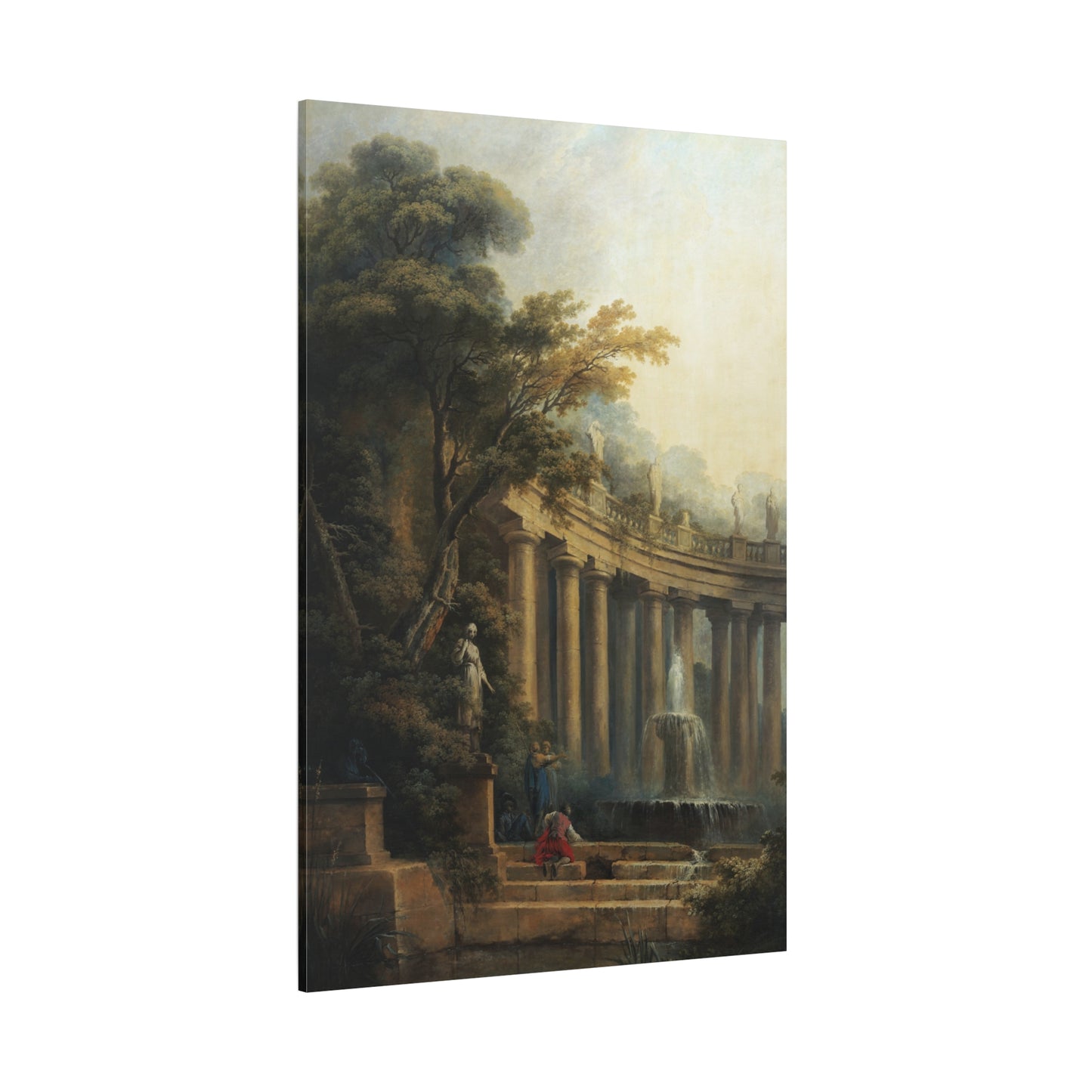 Fountain and Colomade in a Park - Canvas Wrap