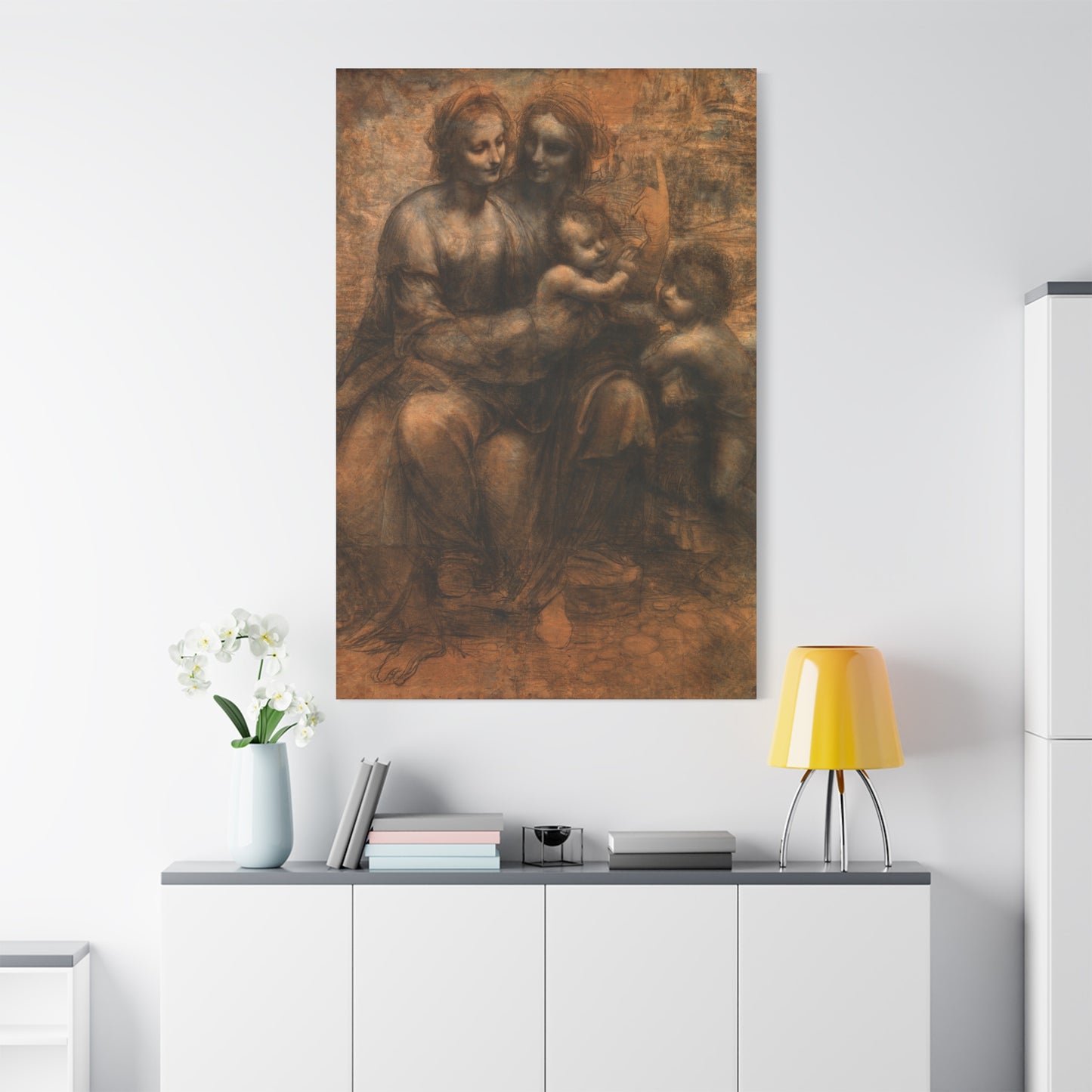 Virgin and Child with St Anne and John the Baptist - Canvas Wrap