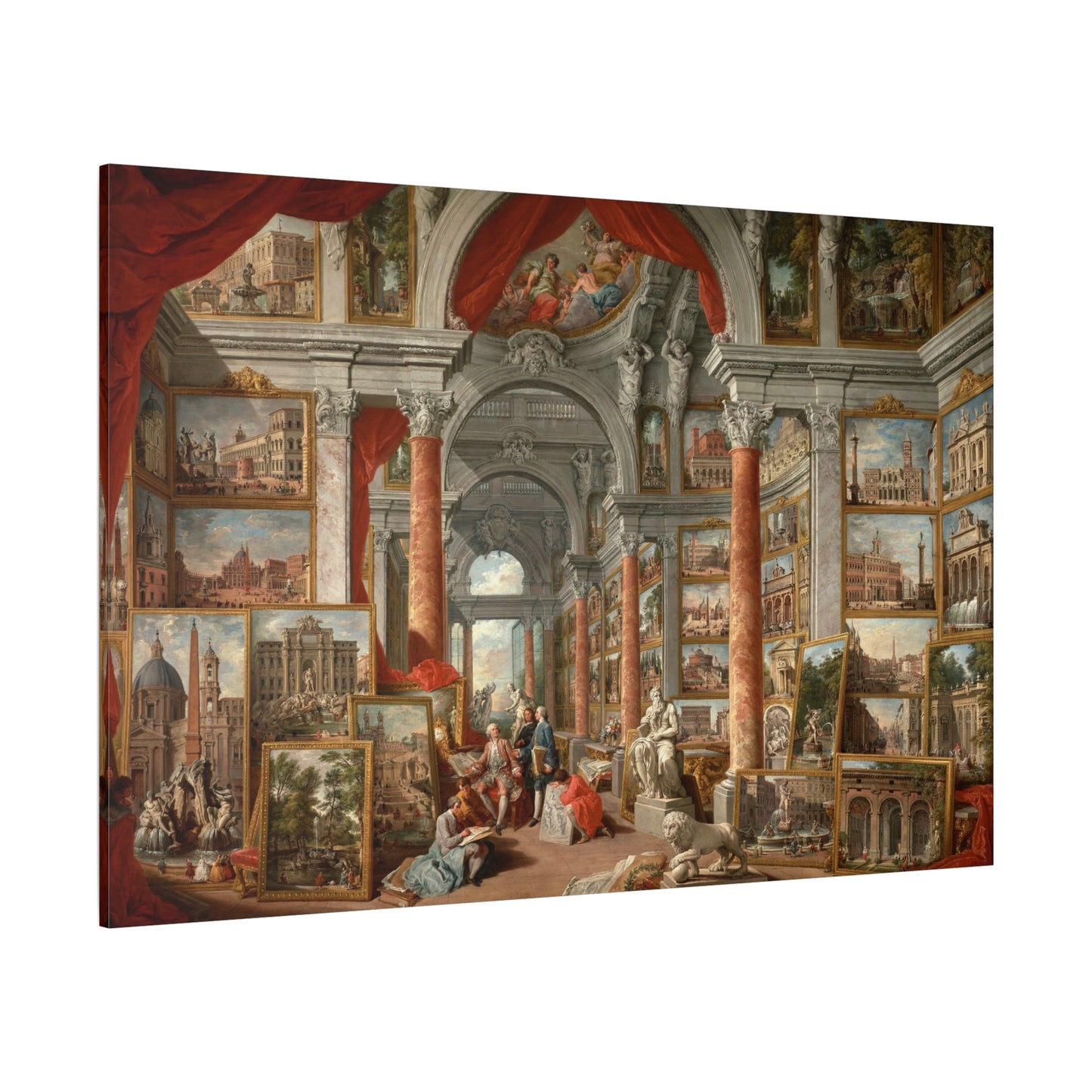 Picture Gallery with Views of Modern Rome - Canvas Wrap