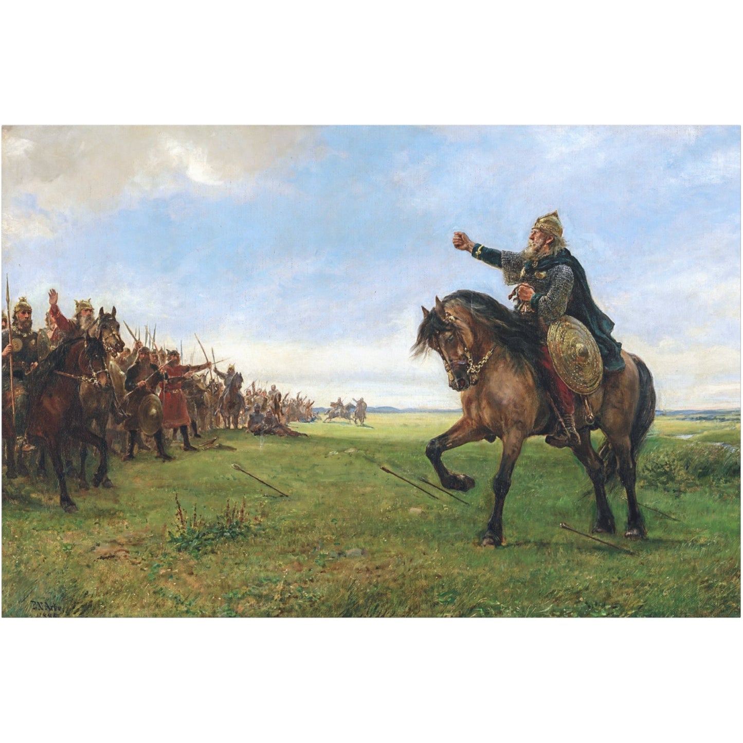 Gizur challenges the Huns - Canvas Wrap