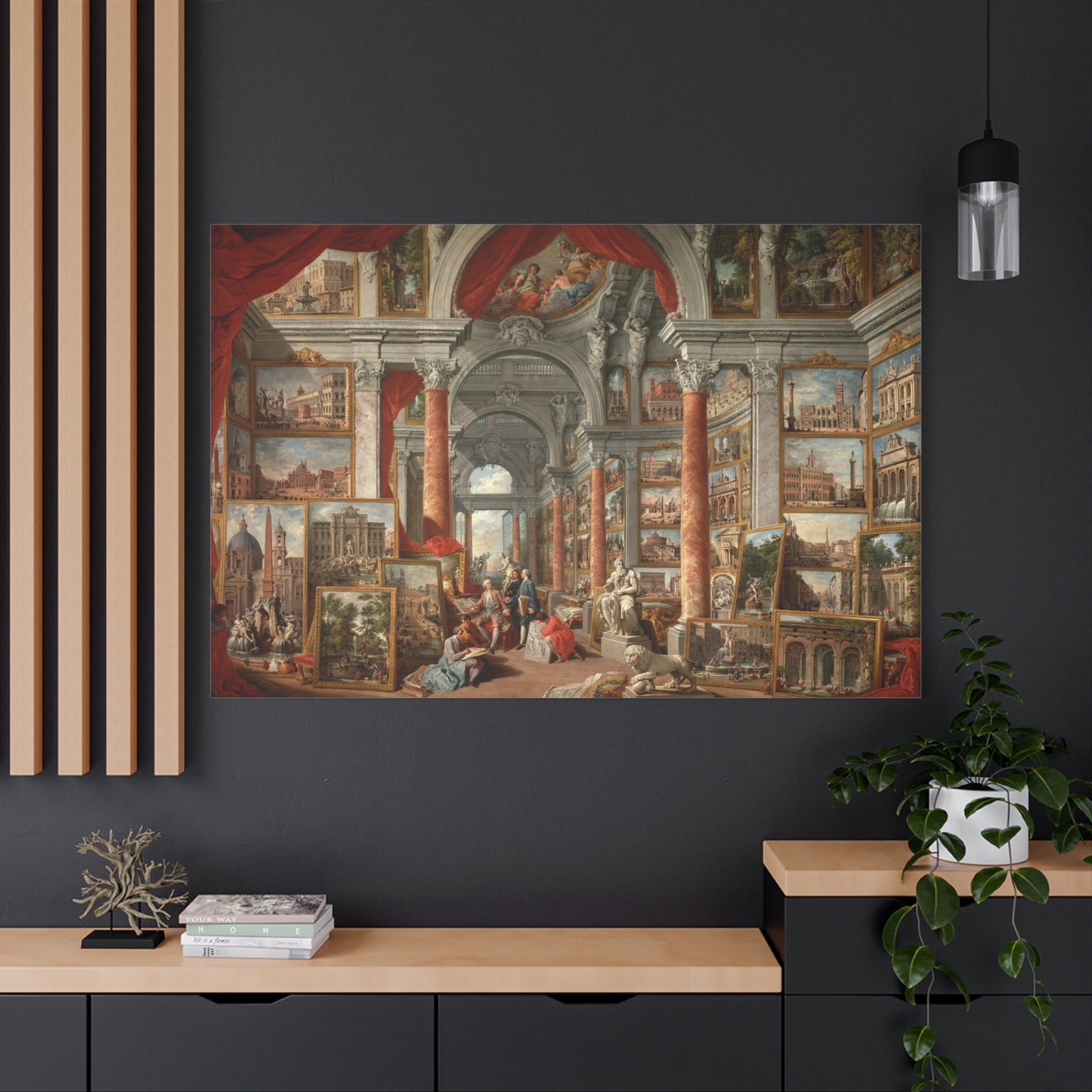 Picture Gallery with Views of Modern Rome - Canvas Wrap