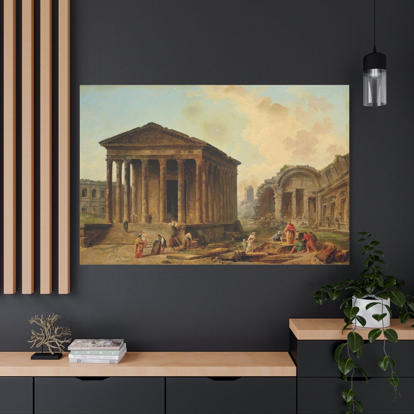 Architectural Caprice with Monuments of Nimes - Canvas Wrap