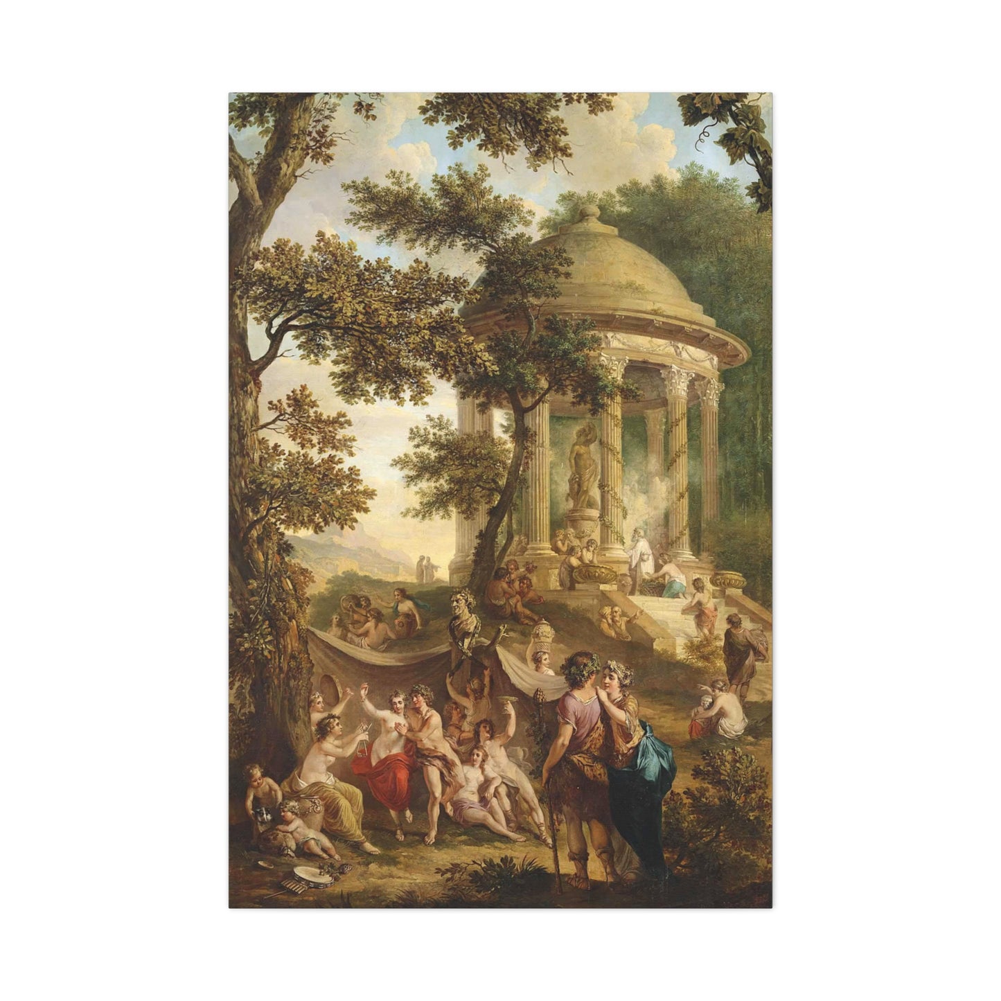 A Bacchanal In A Wooded Landscape - Canvas Wrap