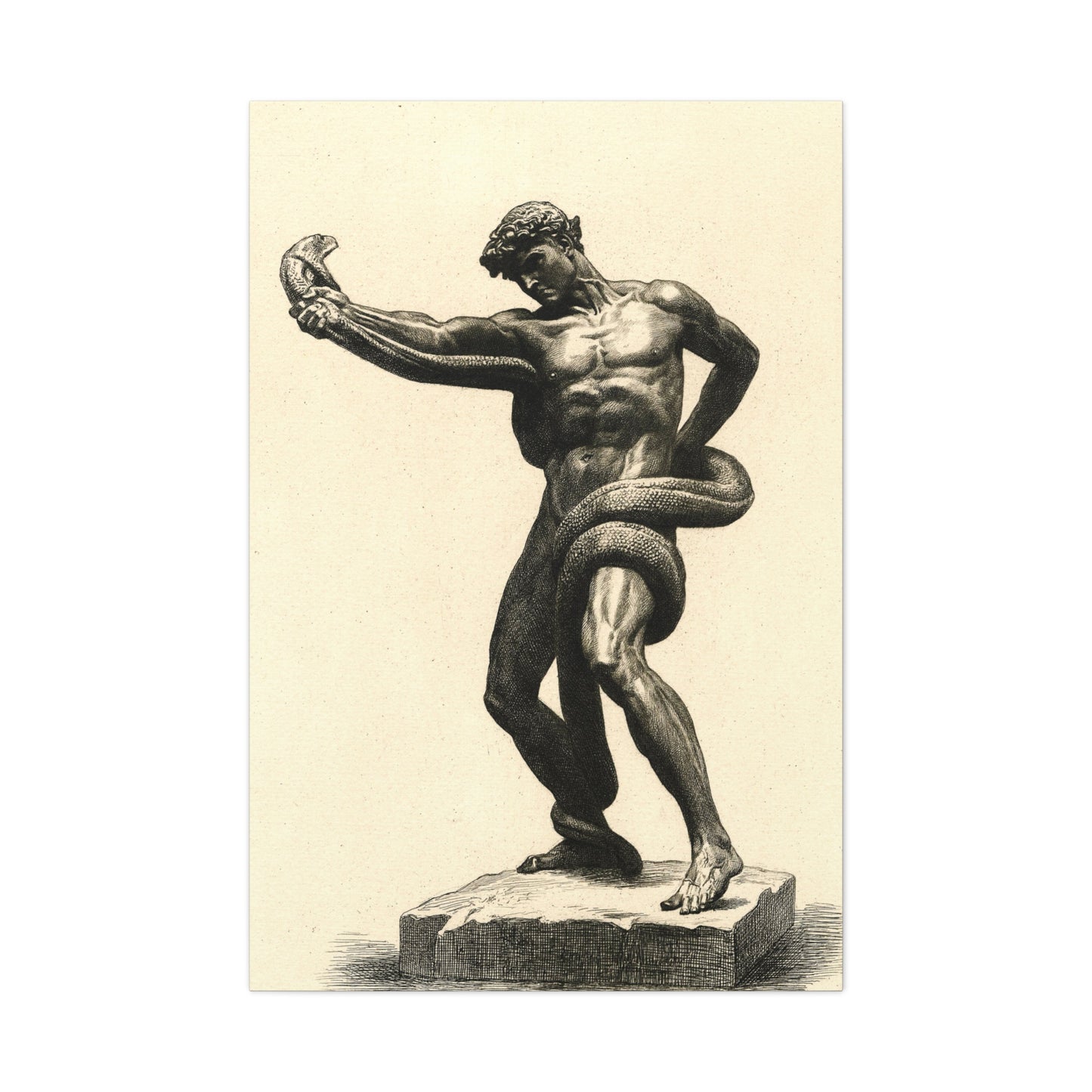 The Athlete Wrestling a Python - Canvas Wrap