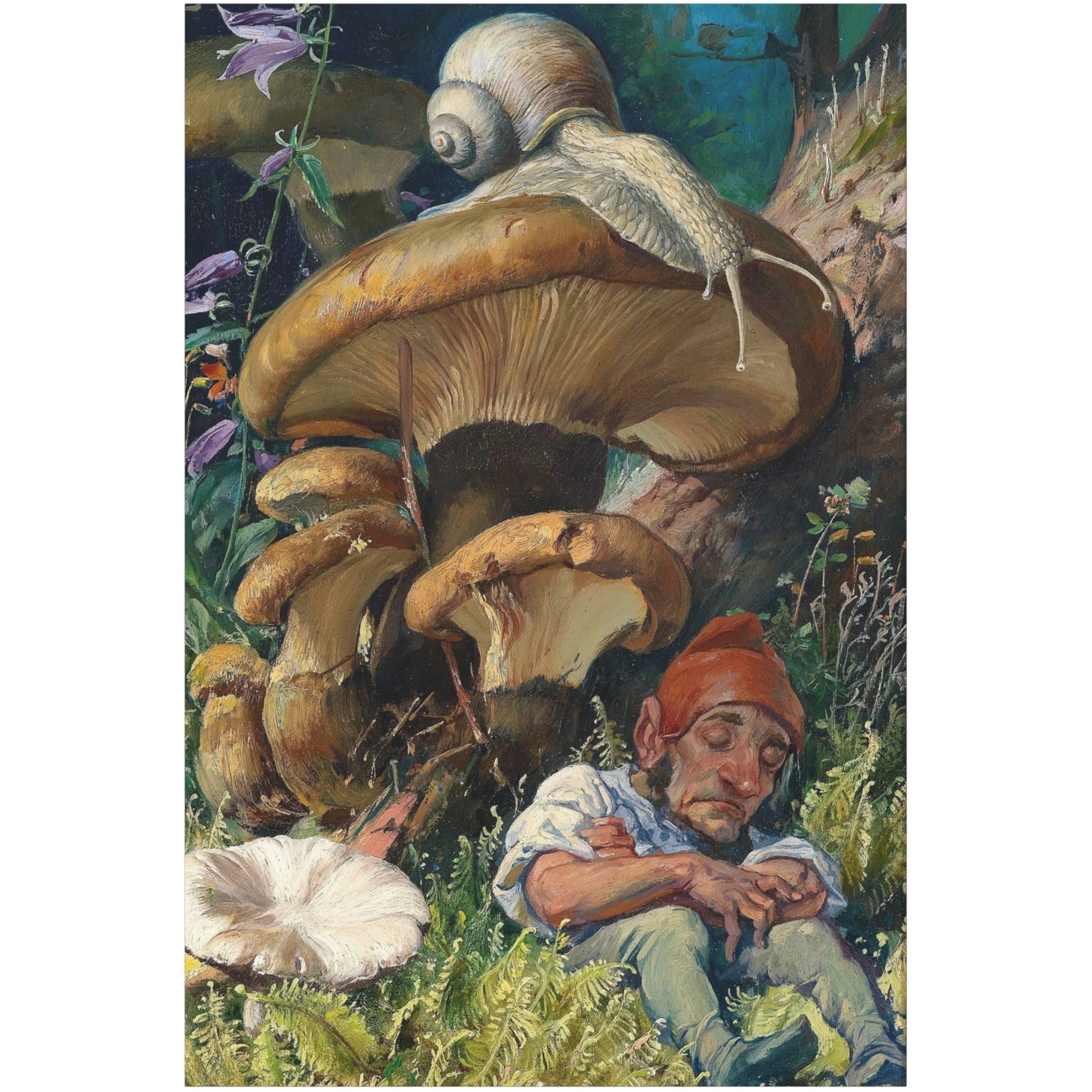 Snail and a Dwarf - Canvas Wrap