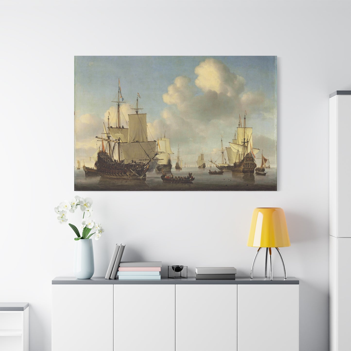 Dutch Ships in a Calm Sea - Canvas Wrap