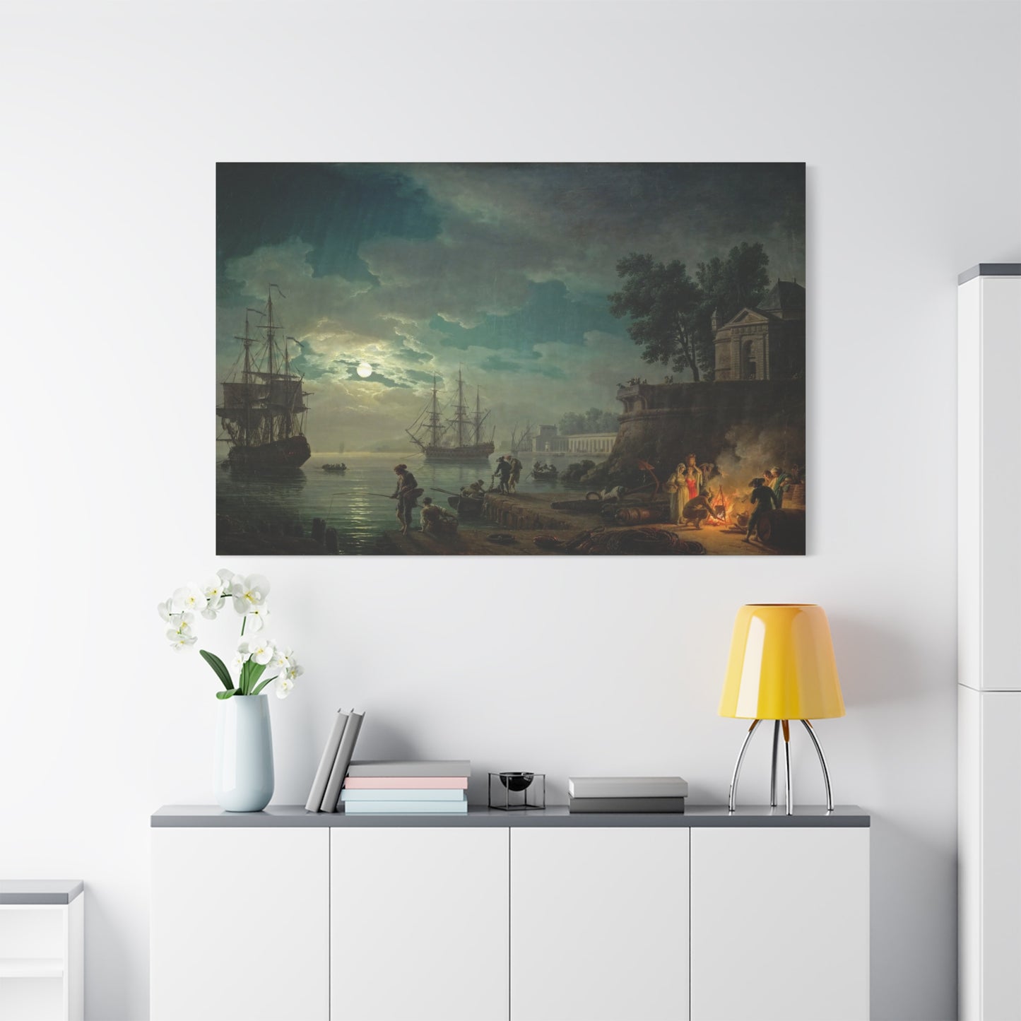A Port in the Moonlight - Canvas Wrap