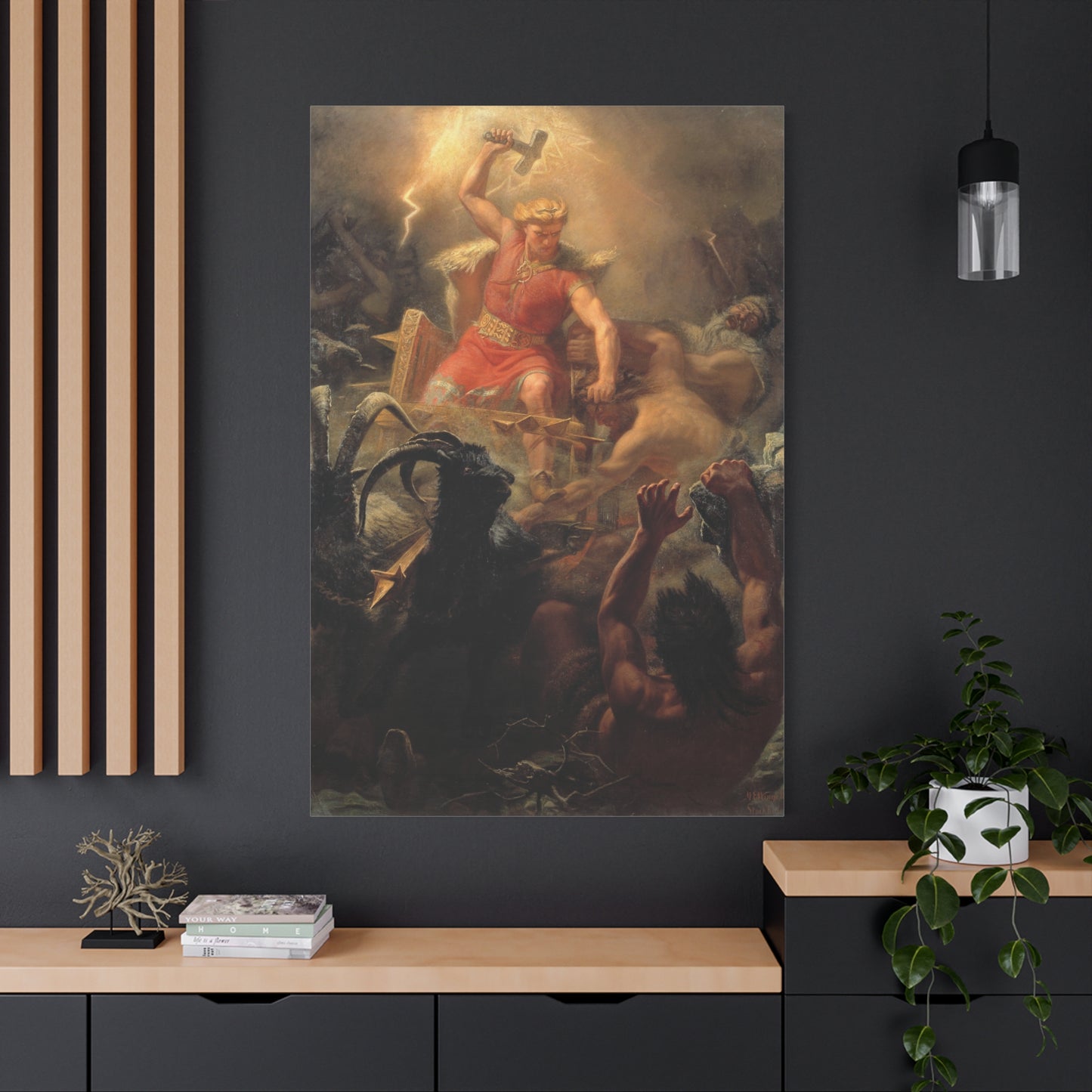 Thor's Fight with the Giants - Canvas Wrap