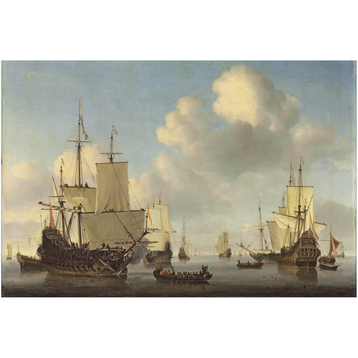 Dutch Ships in a Calm Sea - Canvas Wrap