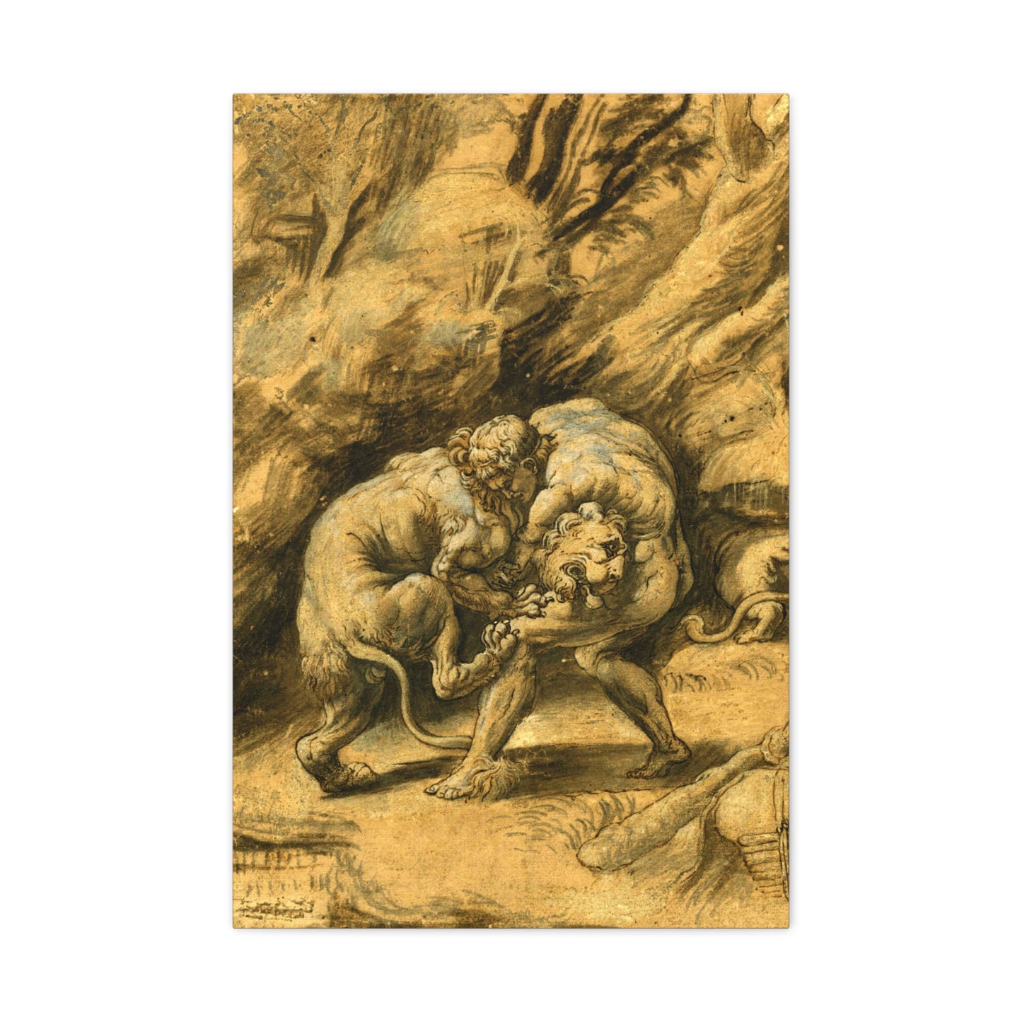 Hercules and the Nemian Lion - Canvas Wrap