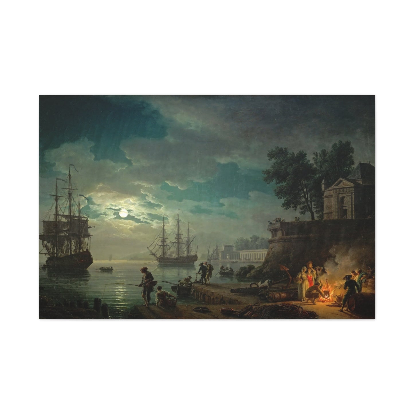 A Port in the Moonlight - Canvas Wrap