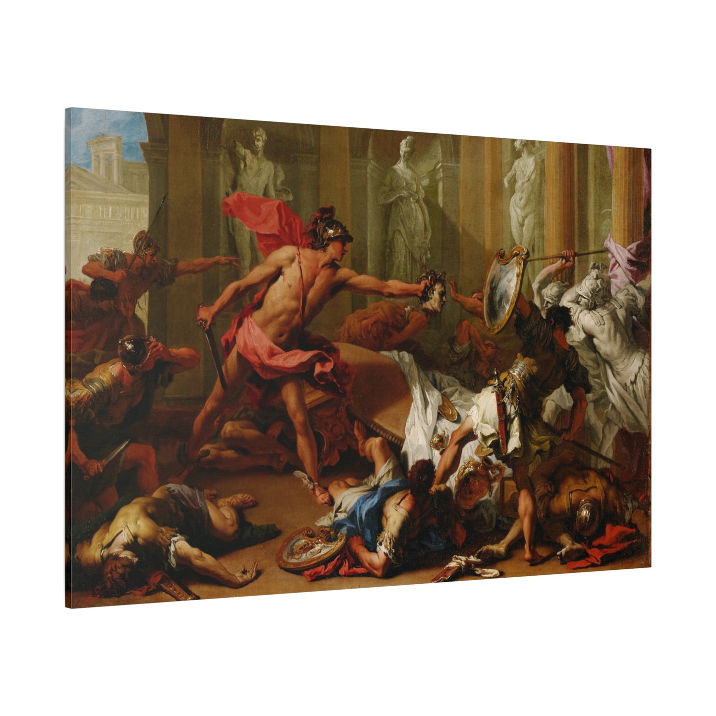 Perseus Confronting Phineus with the Head of Medusa - Canvas Wrap