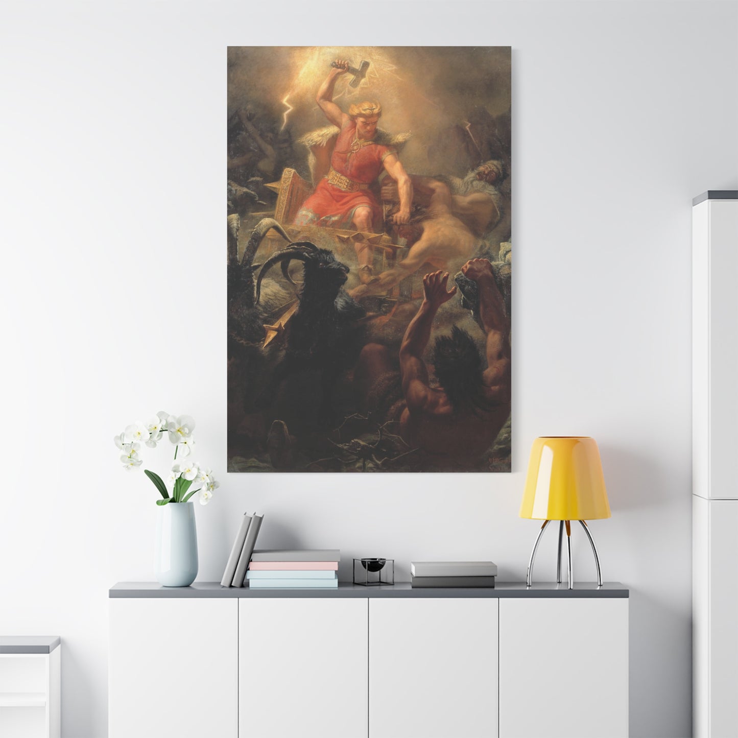 Thor's Fight with the Giants - Canvas Wrap