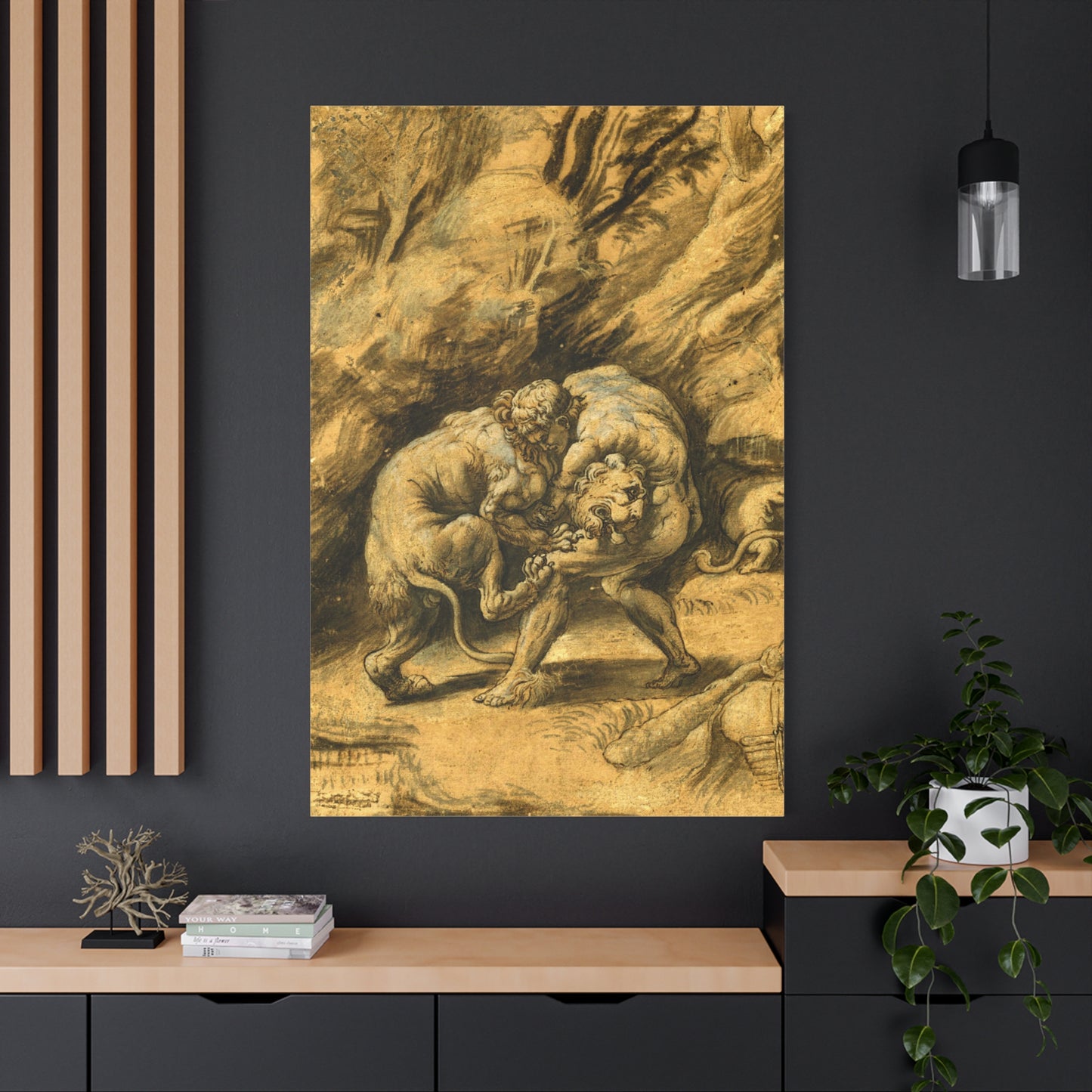 Hercules and the Nemian Lion - Canvas Wrap