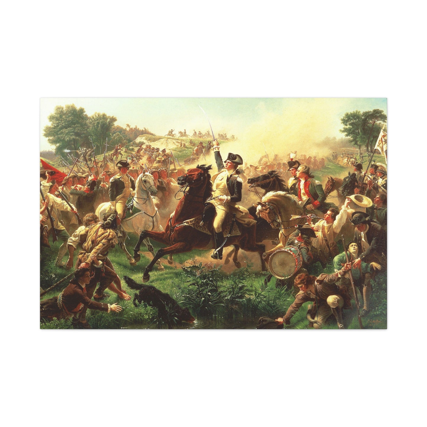 Washington Rallying the Troops at Monmouth - Canvas Wrap