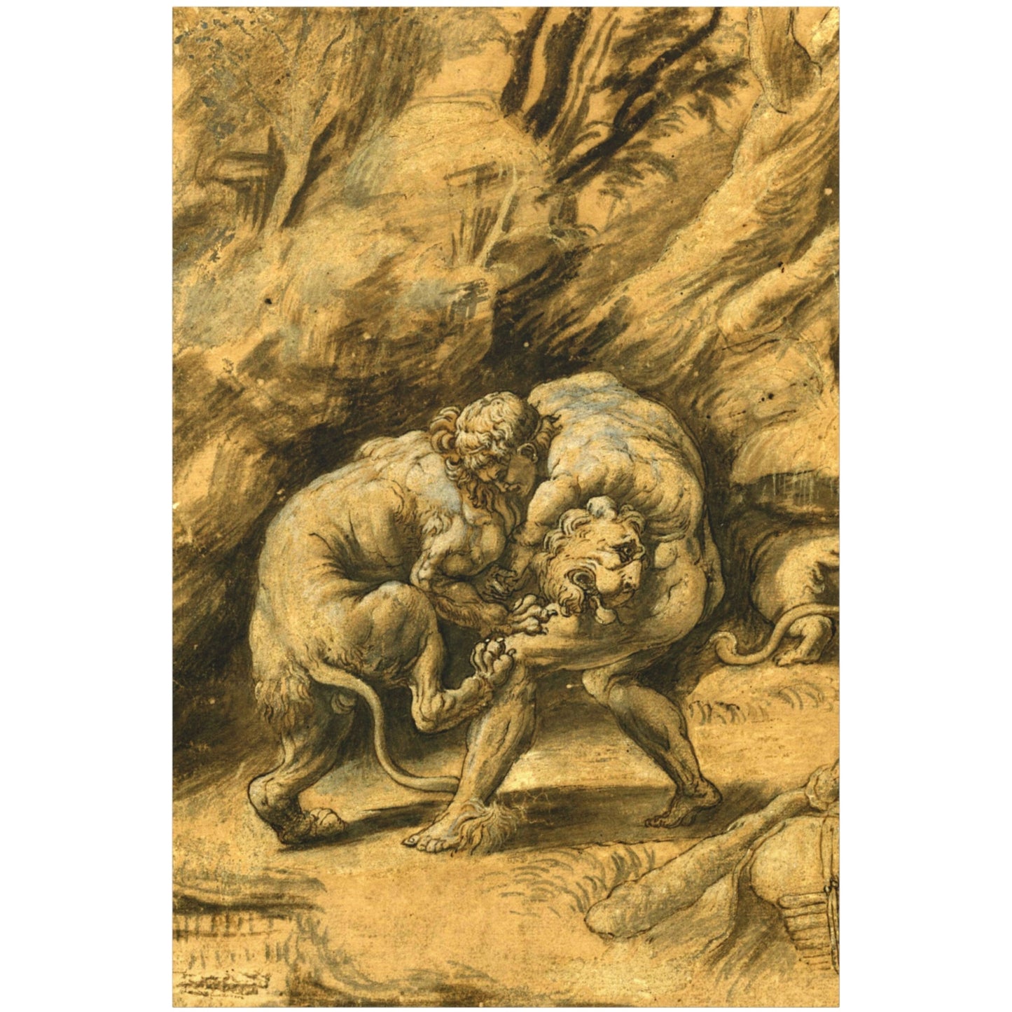 Hercules and the Nemian Lion - Canvas Wrap