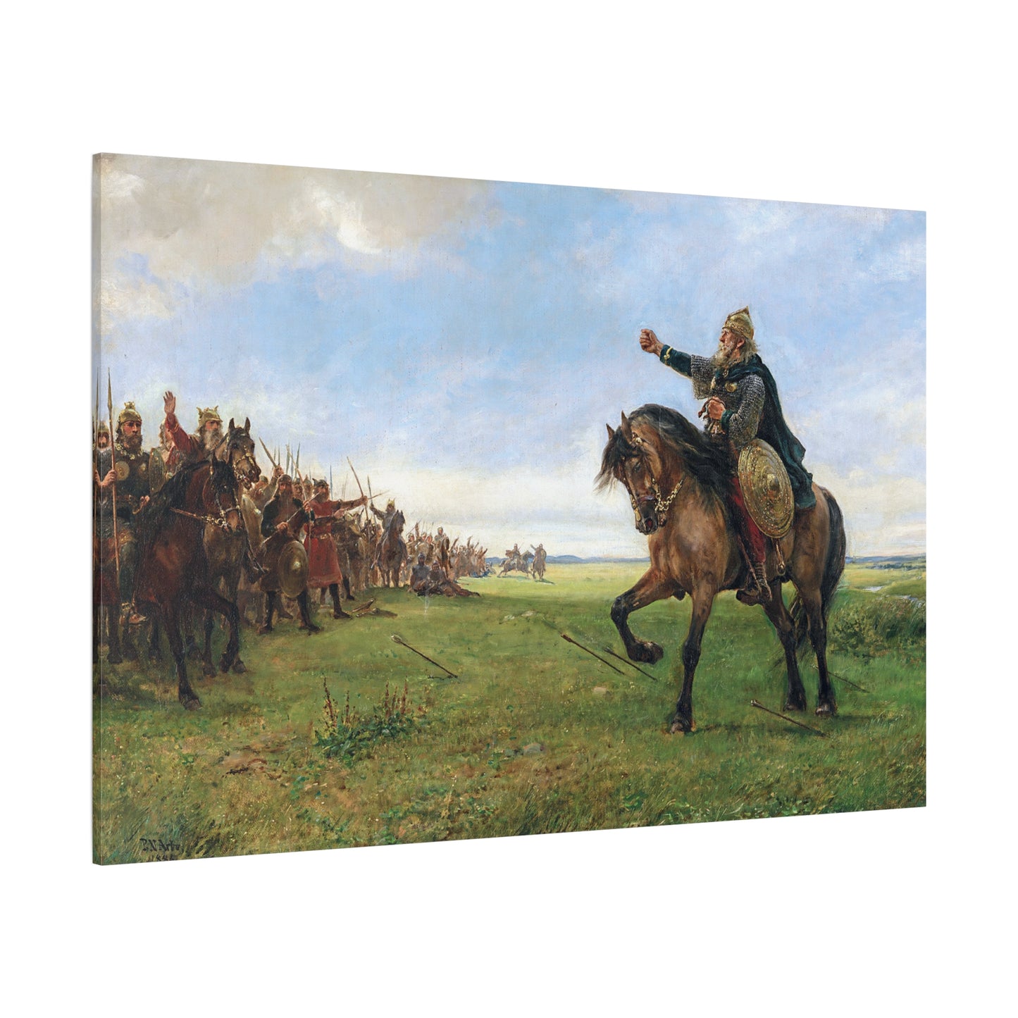 Gizur challenges the Huns - Canvas Wrap