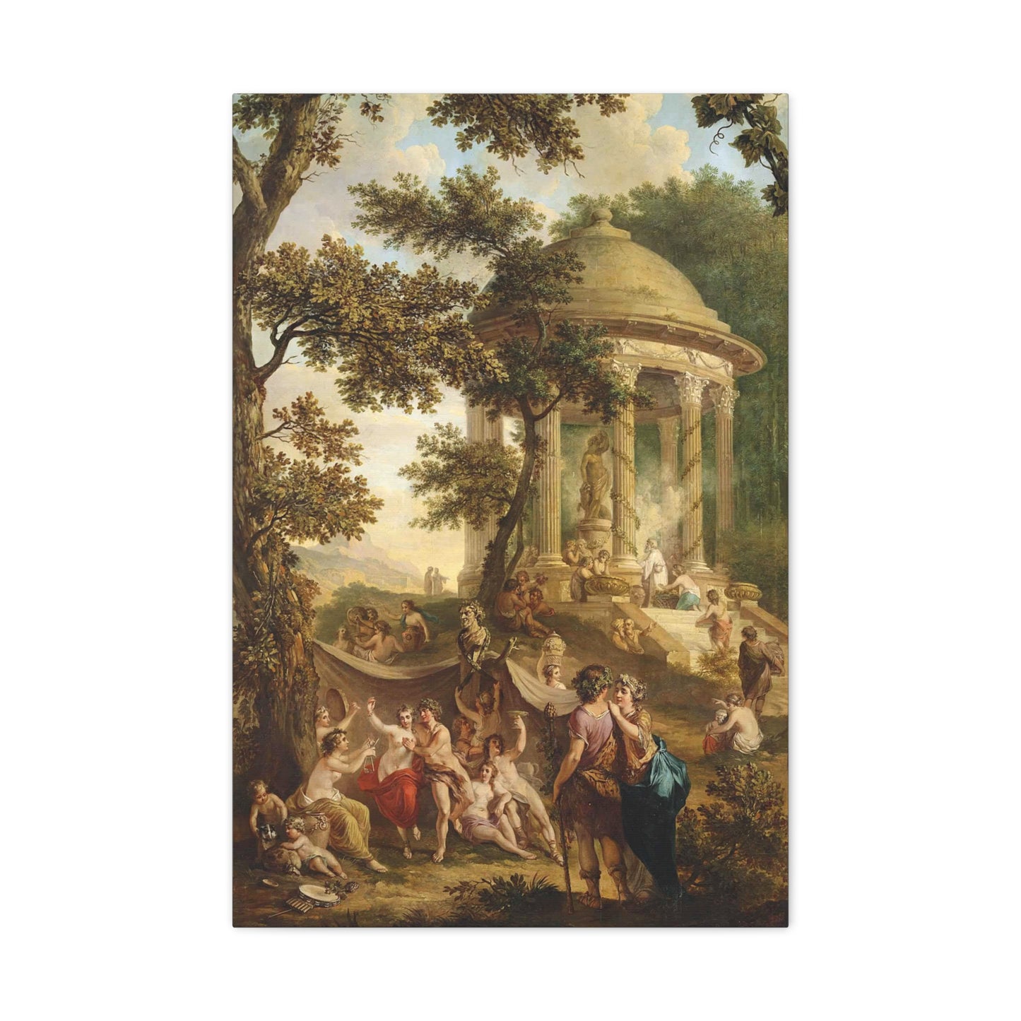 A Bacchanal In A Wooded Landscape - Canvas Wrap
