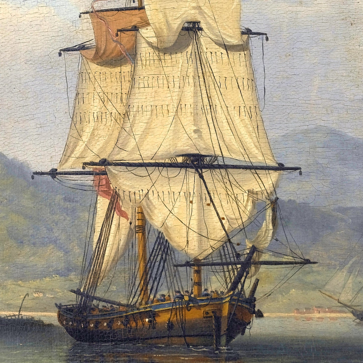 A 16-Gun Brig at Anchor in the Cove of Cork - Canvas Wrap